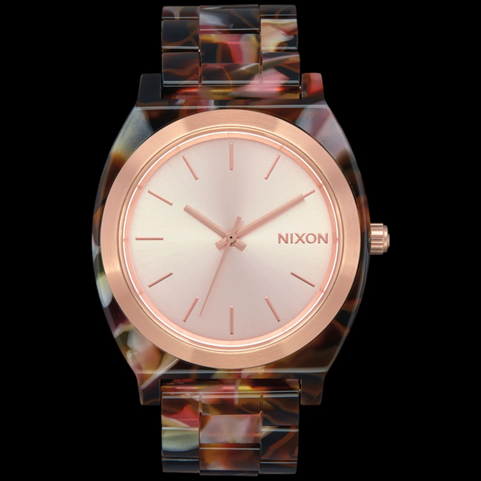 Time Teller Acetate R.Gold/Pink Tortoise-Nixon Clearance