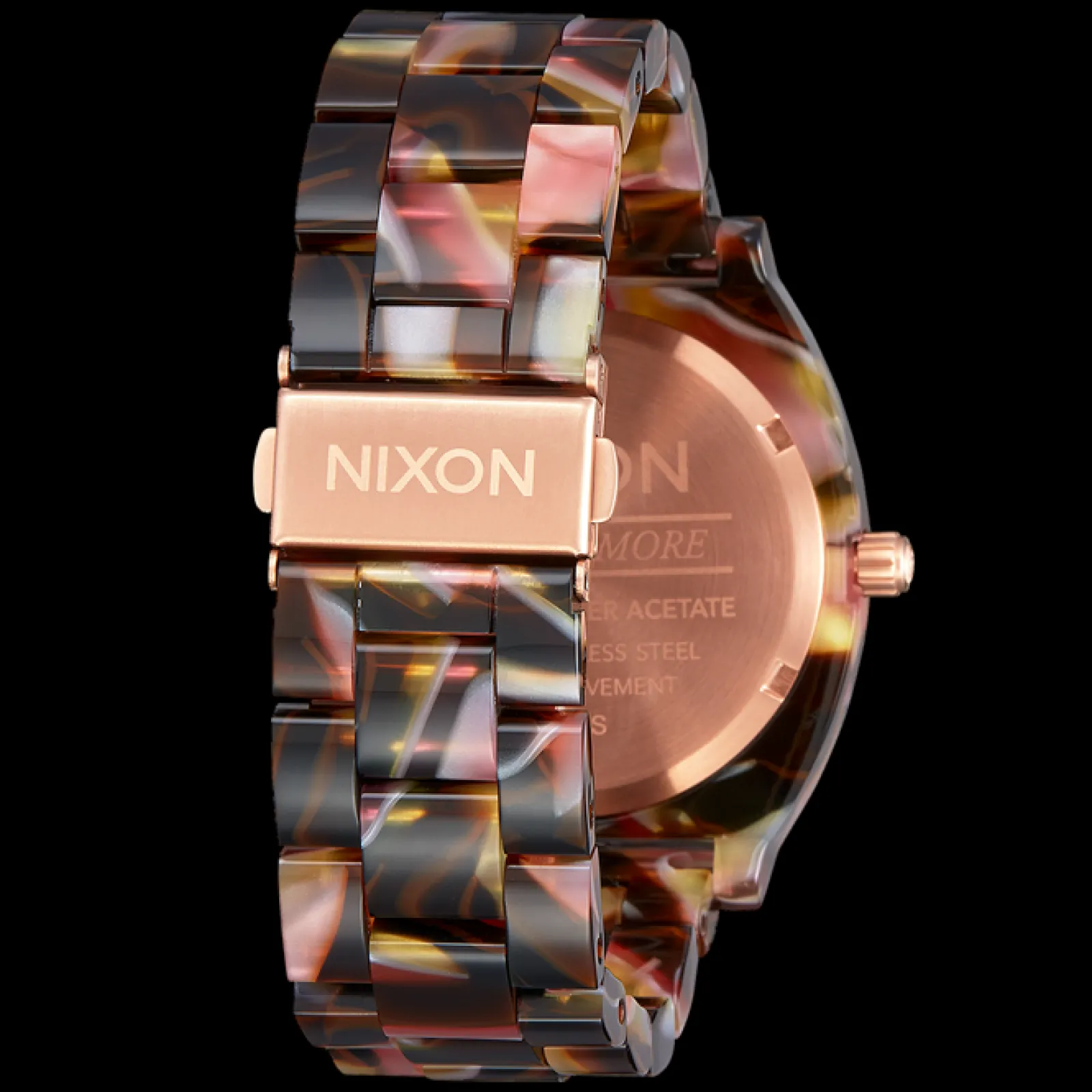 Time Teller Acetate R.Gold/Pink Tortoise-Nixon Clearance