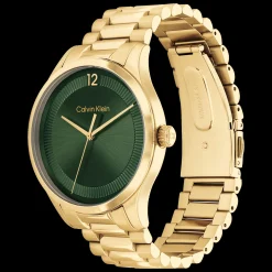 Verde E Dourado Em Aco-Calvin Klein Watches Cheap
