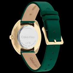 Verde E Dourado Em Pele Verde-Calvin Klein Watches Cheap